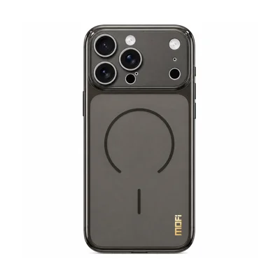  MOFI for iPhone 16 Pro Simple Series Matte Translucent TPU Full-Cover Phone Case with Mirror Film - Black