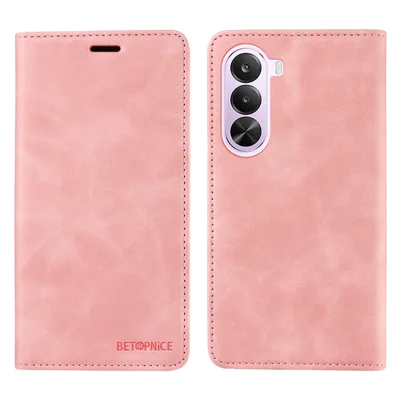 BETOPNICE per OnePlus Nord CE6 Lite 5G / Realme P4x 5G Custodia con Chiusura Magnetica, Portafoglio con Blocco RFID, Supporto, Cover in Pelle per Telefono - Rosa