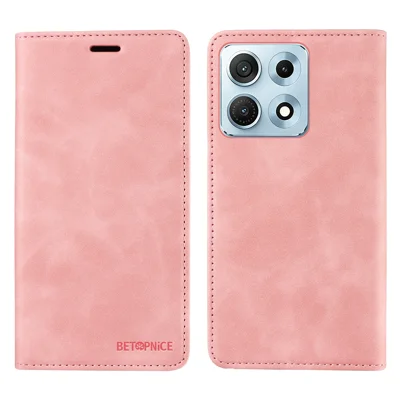 BETOPNICE für Motorola Edge 70 Max 5G Hülle mit Magnetverschluss, RFID-Schutz, Brieftasche, Ständer, Lederschutzhülle - Rosa