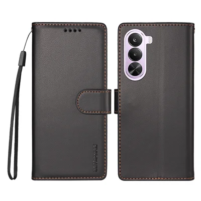 BETOPNICE per OnePlus Nord CE6 Lite 5G / Realme P4x 5G 006 Custodia Portafoglio con Blocco RFID, Supporto, Cover in Pelle con Cinturino da Polso - Nero
