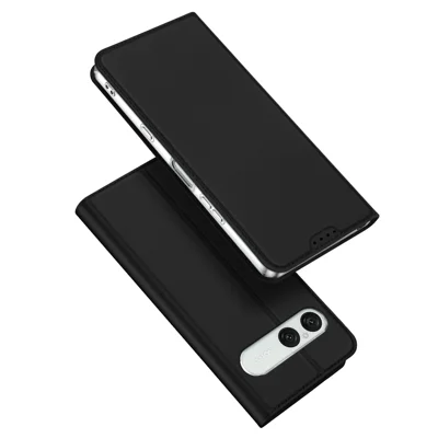 DUX DUCIS para Sony Xperia 10 VIII Capa de Couro Série Skin Pro com Suporte e Porta-cartões - Preto