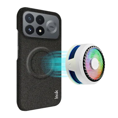  IMAK for Xiaomi Poco F9 Pro 5G Ruiyi Series Magnetic Case Fabric Texture Leather + PC Phone Back Cover - Black