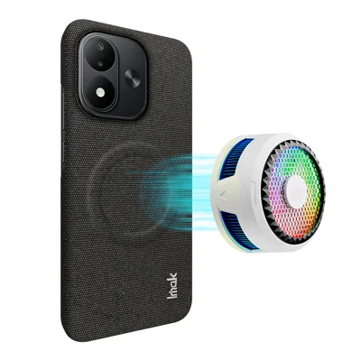 IMAQ para Xiaomi Redmi Note 17 5G (Global) / Xiaomi Redmi Note 17 (India/China) 5G / Xiaomi Redmi Note 17 4G (Global) Funda Magnética Serie Ruiyi Textura de Tela Cuero + PC Funda Trasera para Teléfono - Negro
