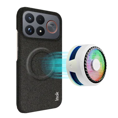  IMAK for Xiaomi Poco F9 Ultra 5G Ruiyi Series Magnetic Case Fabric Texture Leather + PC Phone Back Cover - Black
