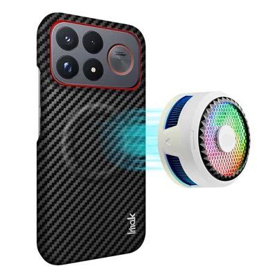  IMAK for Xiaomi Poco F9 Ultra 5G Ruiyi Series Magnetic Case Carbon Fiber Texture Leather + PC Phone Cover - As Shown
