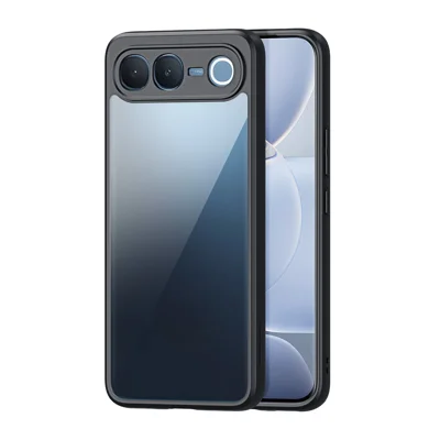 DUX DUCIS para vivo S2 5G Série Aimo Capa de Telemóvel Traseira Transparente em PC + TPU (Certificação REACH) - Preto