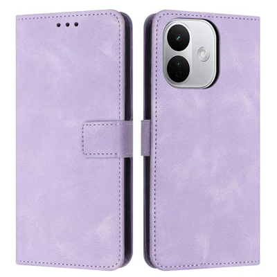 Futera skórzana na Xiaomi Redmi Note 17 Pro Max 5G / 17 Pro+ 5G / 17 Pro 5G, jednolita kolorowa pokrowiec portfelowy chroniący telefon - fioletowy