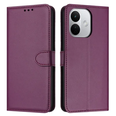 Etui skórzane na Xiaomi Redmi Note 17 Pro Max 5G / 17 Pro+ 5G / 17 Pro 5G, etui portfel z uchwytem i standem, z paskiem - fioletowy