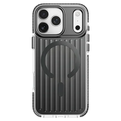 ROCK for iPhone 18 Pro Max / 17 Pro Max Magnetic Case Stripe Design PC + TPU IMD Iridescent Phone Cover - Black