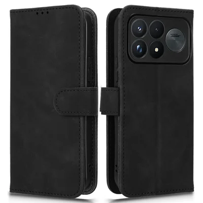 Cover in Pelle per Xiaomi Poco F9 Ultra 5G, Custodia Portafoglio con Supporto, Anticaduta, Sensazione al Tocco della Pelle, per Telefono - Nero