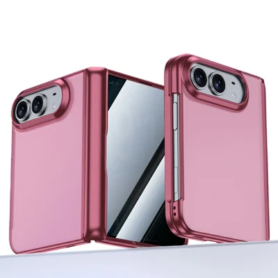 For iPhone Fold Case med Anti-spy Skærmbeskytter Skin-touch PC Matt Beskyttelsesdæksel - Lilla