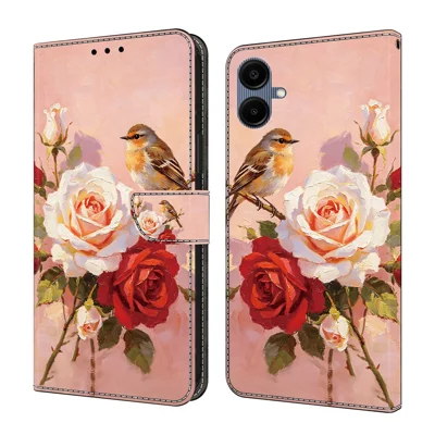 Leather Case For Samsung Galaxy A08 5G  /  A08 4G  /  A07 5G  /  A07 4G Pattern Printing Wallet Flip Stand Phone Cover - Roses and Birds