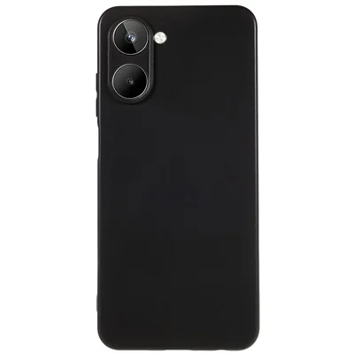 Para Realme 10 4G Anti-huellas Mate Flexible Funda TPU Anti-arañazos Funda Móvil - Negro