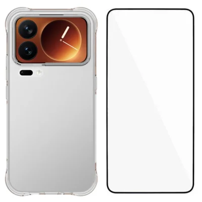  WANLONFENG for Xiaomi 18 Pro Max WL Series Case 2.0mm TPU Phone Cover with Tempered Glass Film - Transparent