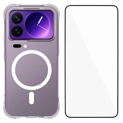  WANLONFENG na Xiaomi 18 Pro Seria WL2 2,0 mm Magnetyczna Obudowa Przezroczysta TPU Ochraniacz na Tył Telefonu z Folią Ekranową - Przezroczysty