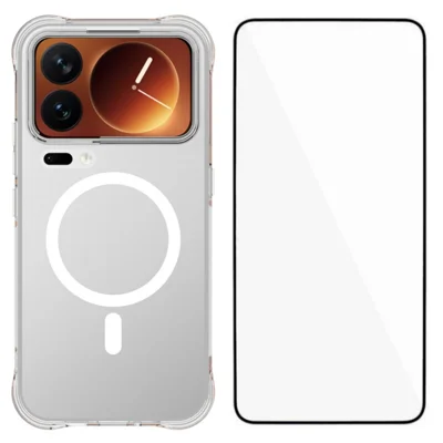  WANLONFENG for Xiaomi 18 Pro Max WL2 Series 2.0mm Magnetic Case Clear TPU Phone Back Cover with Screen Film - Transparent