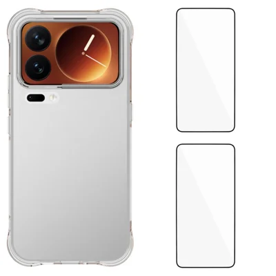  WANLONFENG for Xiaomi 18 Pro Max WL2 Series TPU Case 2.0mm Phone Cover with 2Pcs Tempered Glass Films - Transparent