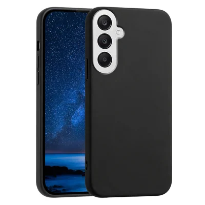 لـ هاتف Samsung Galaxy A25 5G (عالمي) (161 مم) غطاء هاتف ناعم من مادة TPU مقاوم للسقوط وبنسيج غير قابل للانزلاق - أسود