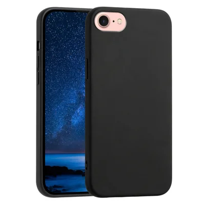 För iPhone SE (2020) / iPhone 8 4,7 tum / iPhone 7 4,7 tum / iPhone 6s 4,7 tum / iPhone 6 4,7 tum / iPhone SE (2022) Skal Mjuk TPU Skal Mot Fall Antislirytta Yta Mobilskal - Svart