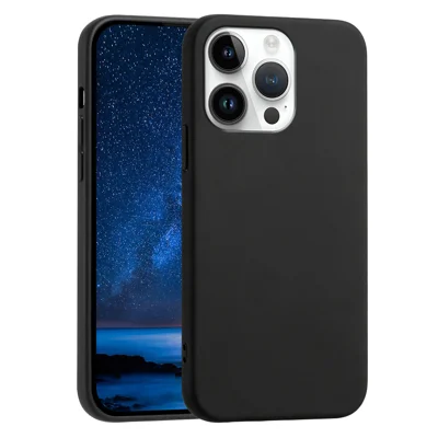  For iPhone 13 Pro Case Soft TPU Anti-Drop Non-Slip Texture Phone Cover - Black