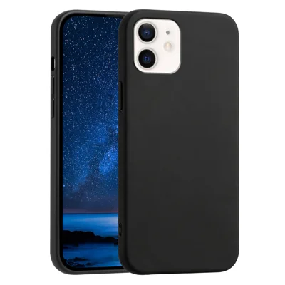  For iPhone 11 Case Soft TPU Anti-Drop Non-Slip Texture Phone Cover - Black