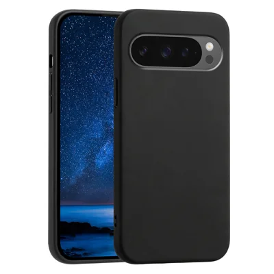  For Google Pixel 9 Pro XL / Google Pixel 10 Pro XL Case Soft TPU Anti-Drop Non-Slip Texture Phone Cover - Black