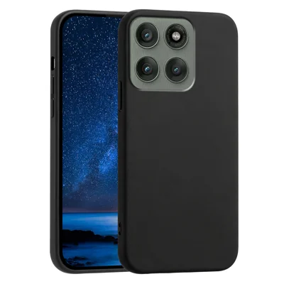 Für Motorola Edge 60 Pro 5G Hülle weich TPU Anti-Drop rutschfeste Struktur Handyhülle - Schwarz