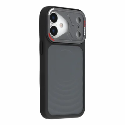 For iPhone 18 Pro Max / 17 Pro Max Magnetic Case Water Ripple Texture PC + TPU Scratch Resistant Phone Cover - Black