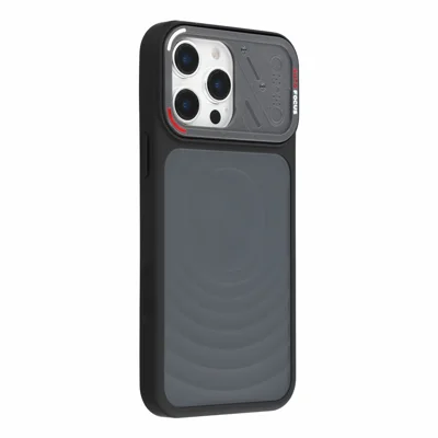 For iPhone 16 Pro Magnetic Case Water Ripple Texture PC + TPU Scratch Resistant Phone Cover - Black