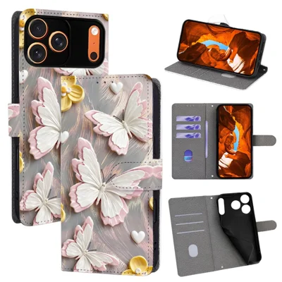 Coque pour iPhone 18 Pro Max / 17 Pro Max, housse rabattable en cuir PU imprimé motif, portefeuille - QMFD0005