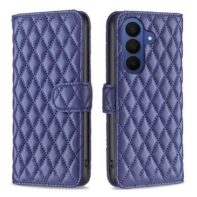  BINFEN COLOR for Samsung Galaxy S27+ BF Style-14 Case Rhombus Phone Leather Cover Stand - Blue