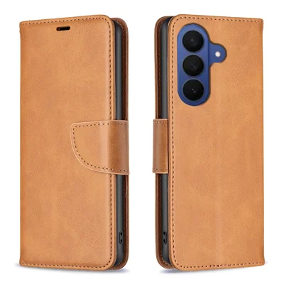  For Samsung Galaxy S27+ Case Shockproof PU Leather Cover with Wallet Card Slots - Yellow
