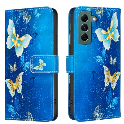  For Samsung Galaxy S27+ Case Wallet Stand Pattern Printing Phone Leather Cover - Golden Butterflies