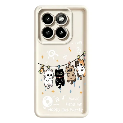 For Motorola Moto G56 5G TPU Case Four Cartoon Cat Pattern Rubberized Phone Back Cover - White