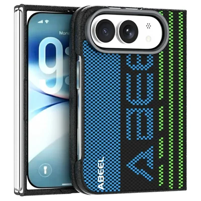 ABEEL For iPhone Duo Magnetic Case Micro-Embossing 6D Printed PC TPU Aluminum Alloy Leather Phone Cover - Outstanding No. 1