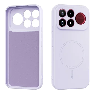 ABEEL Per Xiaomi Poco F9 Ultra 5G Custodia Magnetica Rivestimento Tattile in Silicone Liquido Cover Posteriore per Telefono - Viola