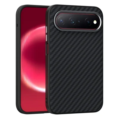 ABEEL For Huawei Pura X View Magnetic Case Wide Carbon Fiber Texture Phone Back Cover - Black