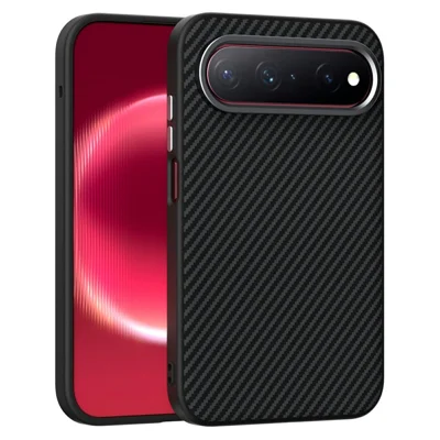 ABEEL For Huawei Pura X View Magnetic Case Slim Carbon Fiber Texture TPU PC PU Phone Back Cover - Black