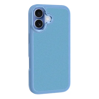 For iPhone 17 Magnetic Case PU Leather + TPU + PC Shockproof Scratch-Resistant Phone Back Cover - Baby Blue