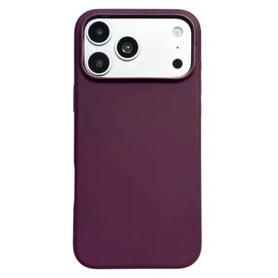For iPhone 18 Pro Max Magnetic Case Liquid Silicone Phone Back Cover (No Logo) - Wine Red
