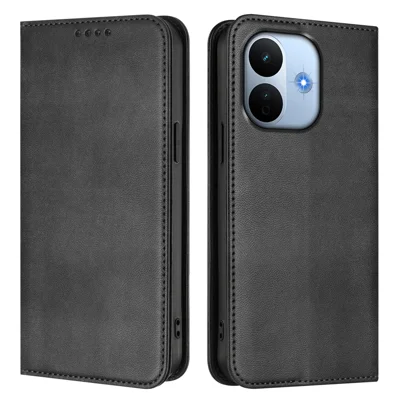 Etui na Xiaomi Redmi Note 17 Pro Max 5G / Xiaomi Redmi Note 17 Pro+ 5G, etui z portfelem, retro styl, blokada RFID, skórzana obudowa na telefon - czarny