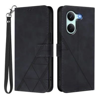 Etui skórzane z paskiem na rękę, portfelem i podstawką do Xiaomi Redmi Turbo 5 Max 5G / Xiaomi Poco X8 Pro Max 5G - Czarny