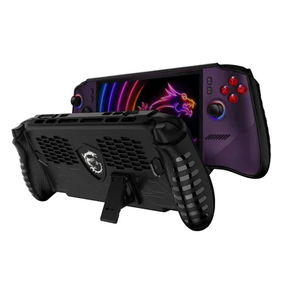 Für MSI Claw 8 EX AI+ TPU-Schutzhülle mit Ständer, rutschfester Griff, stoßfester Schutz - Schwarz