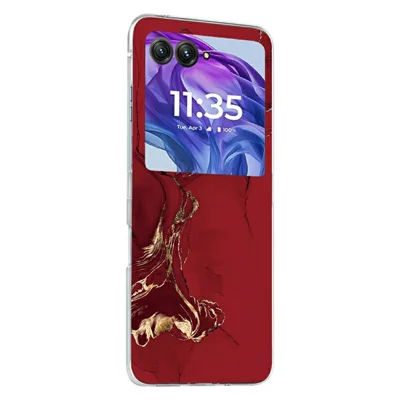For Samsung Galaxy Z Flip8 Case Marble Pattern PC Scratch Resistant Folding Phone Cover - B193TR