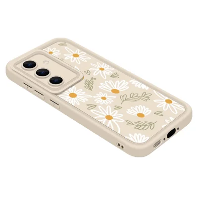 Samsung Galaxy S26+ Hoesje met Madeliefjespatroon Precieze Camerabescherming Verdikte TPU Telefoonhoes - Antiek Wit