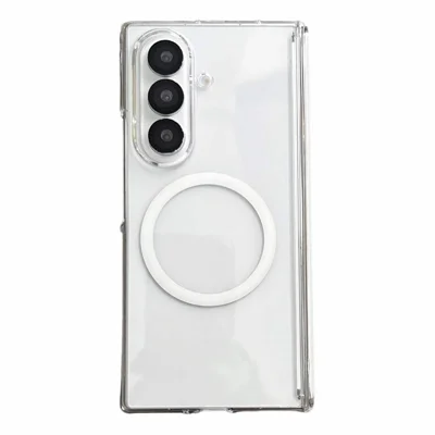 For Samsung Galaxy Z Fold8 Ultra Magnetic Case Shockproof PC Hinge Protection Phone Cover - Transparent