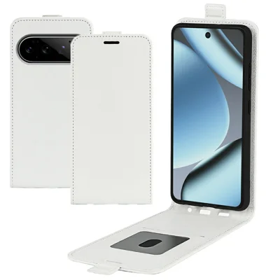 For Google Pixel 11 Pro Case with Card Slots Vertical Flip Leather Phone Cover - White