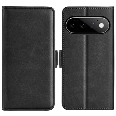 For Google Pixel 11 Pro Case Calf Texture Leather Wallet Phone Cover - Black
