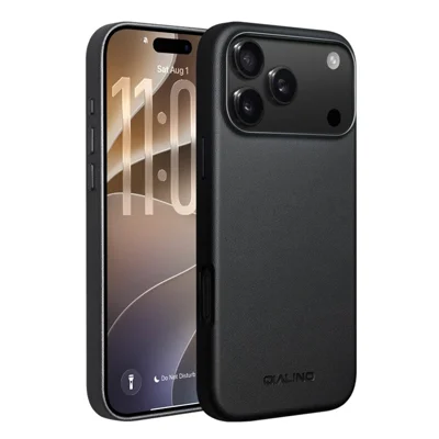 QIALINO til iPhone 18 Pro Max / 17 Pro Max Case PC+Silicone Telefonbeskyttelse kompatibel med MagSafe - Sort
