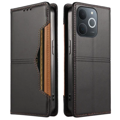  For Realme Note 70 4G / Realme Note 70T 4G / Realme Note 80 4G / Realme Narzo 80 Lite 4G / Realme C71 4G (India) Wallet Case External Card Slot Magnetic Closing Leather Phone Cover - Black